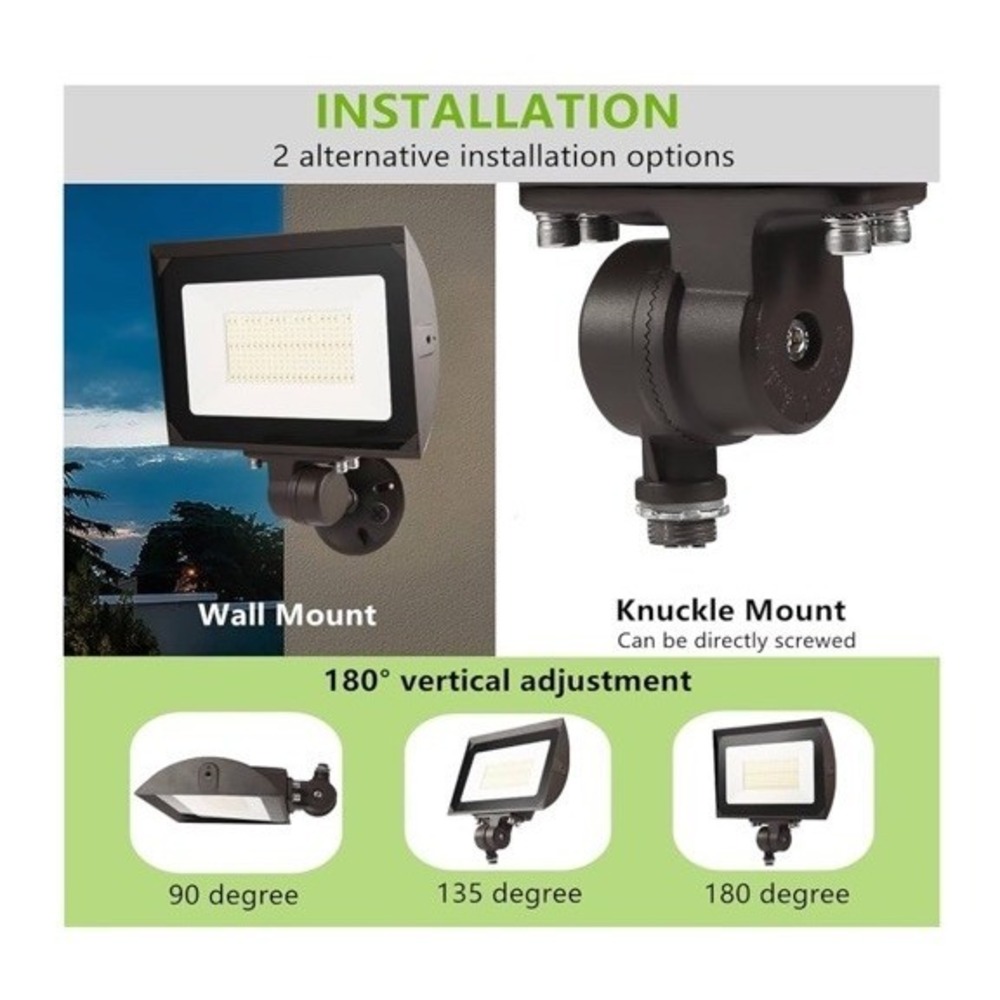 100W Outdoor LED Floor Lights With Plates 5000K Day Light 13000LM 120V UL - Picture 10 of 12